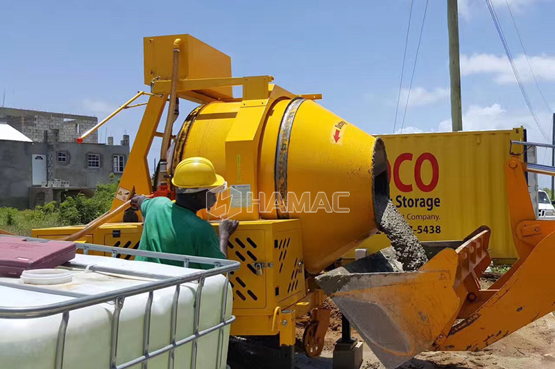 JZR500 diesel concrete mixer works at site 