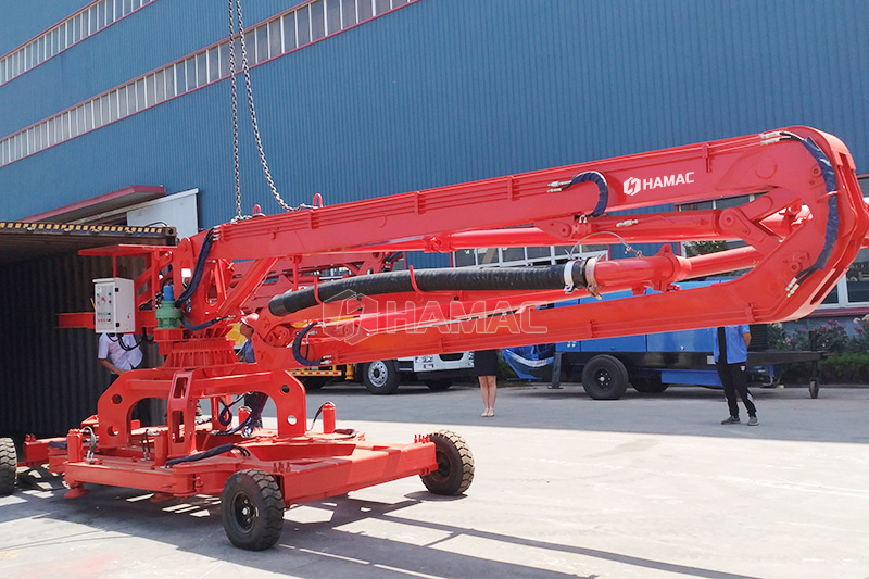 spider concrete placing boom with wheels