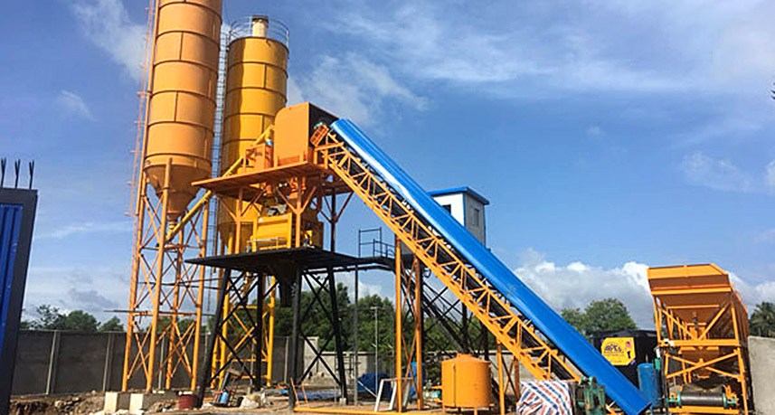 Belt Conveyor type Concrete Batching Plant Hamac in Philippines 