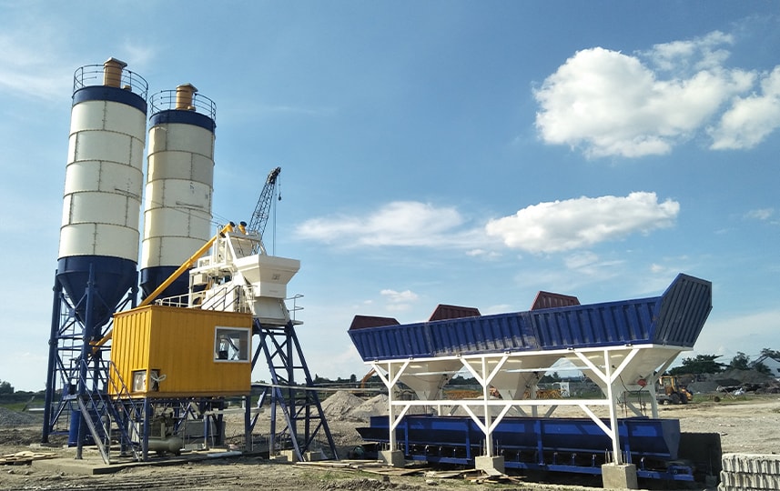 Skip hoist type Concrete Batching Plant Hamac in Philippines 